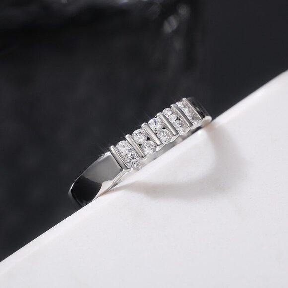 💥Double Row Big Round CZ Dainty Casual Fashion Eternity Rings for Women, L049 - Picture 3 of 6